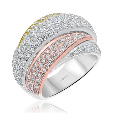 Three-toned Diamond Dress Ring - Midas Jewellery