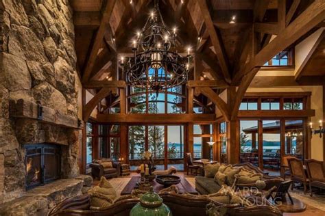 Stunning lodge style home with old world luxury overlooking lake tahoe ...