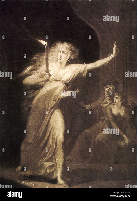 MACBETH Lady Macbeth sleepwalking in an engraving about 1784 after a painting by British artist ...