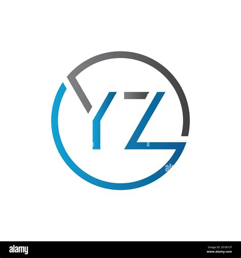 YZ Logo Design Vector Template. Initial Circle Letter YZ Vector Illustration Stock Vector Image ...