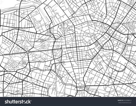 Black White Vector City Map Berlin Stock Vector (Royalty Free ...