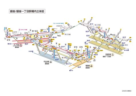 Ginza station map - Map of Ginza station (Kantō - Japan)