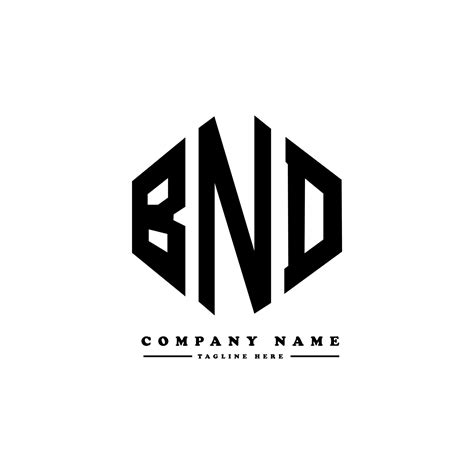 BND letter logo design with polygon shape. BND polygon and cube shape ...