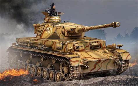 Download wallpapers Panzer IV, German battle tank, WWII, armored vehicles, World war II ...