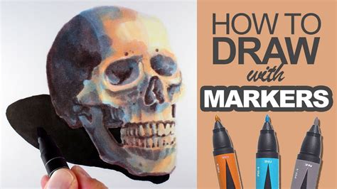 How to Draw with Markers - Skull Demo - YouTube