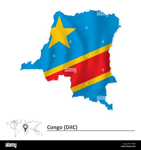 Map of Democratic Republic of the Congo with flag - vector illustration Stock Vector Image & Art ...