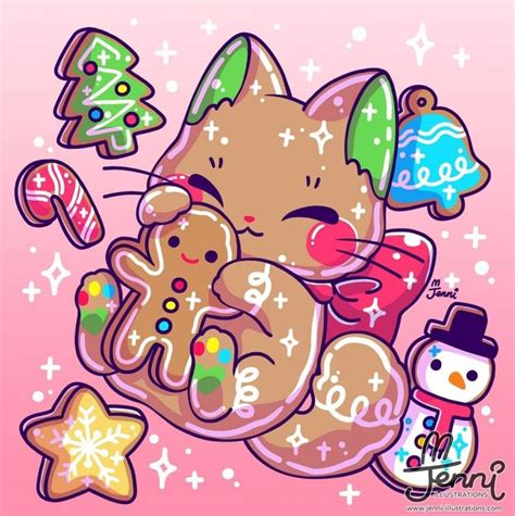 Cute christmas kitten art | Cute animal drawings kawaii, Kitten art, Cute christmas wallpaper