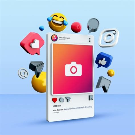 Premium PSD | Mockup of 3d instagram social media post | Social media ...