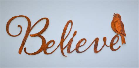 Believe Metal Wall Art Believe Word Sign Metal Typography - Etsy