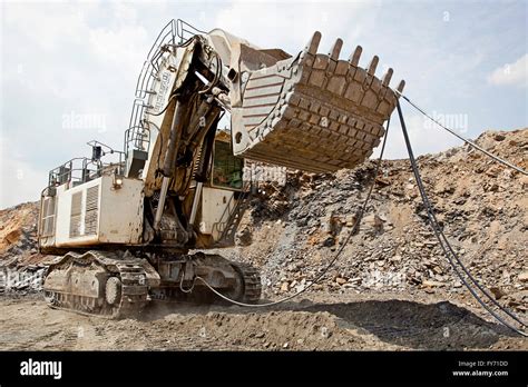 Liebherr electric face shovel excavator at Kansanshi copper mine Stock Photo, Royalty Free Image ...