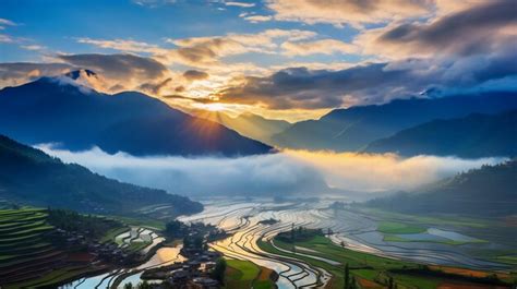 Premium AI Image | Landscape photography of Yunnan China full frame ...