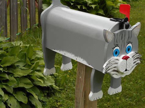 Cat Mailboxes Grey Cat Mailbox - Etsy | Unique mailboxes, Diy letter boxes, Mailbox design