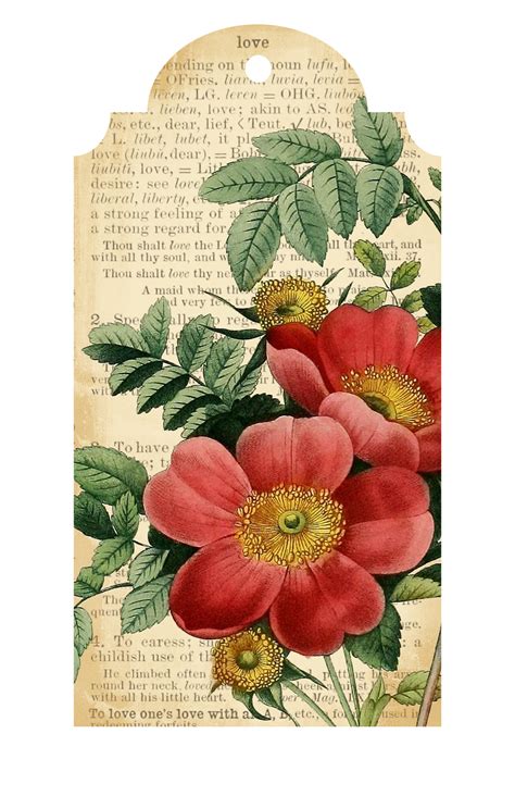 callmevictorian-free-flower-printable-tags-1 Decoupage Vintage, Decoupage Paper, Vintage Paper ...