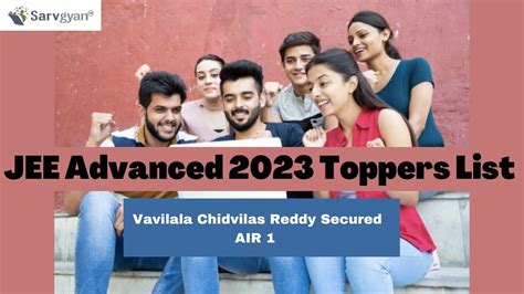 JEE Advanced 2023 Toppers List Out, Official PDF Here - SarvGyan News