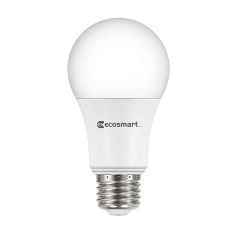 EcoSmart 60W Equivalent Soft White A19 Basic Non-Dimmable LED Light Bulb (8-Pack)-5cSA800STQ101 ...