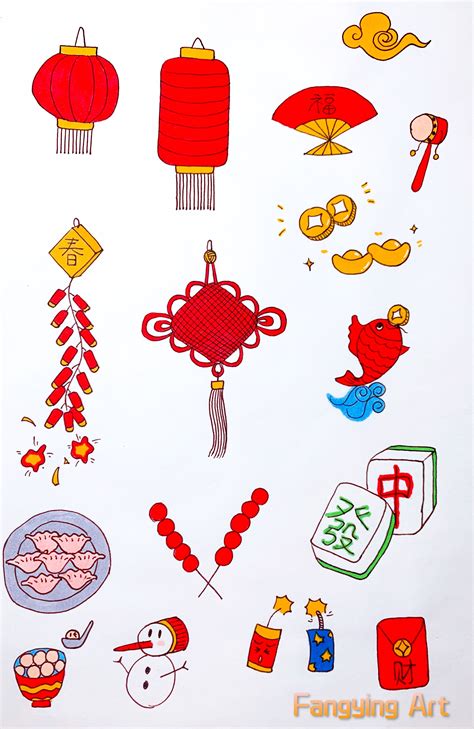 Chinese New Year Doodle | Spring Festival Drawings | New year's ...