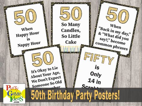 50th Birthday Party Posters Funny Quotes