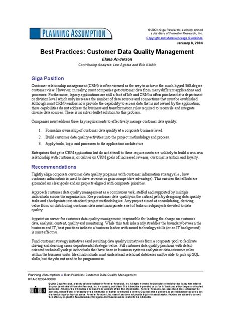 Best Practices - Customer Data Quality Management | PDF | Data Quality ...