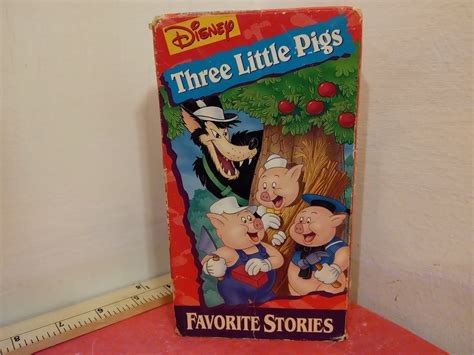 Vintage VHS Movie Tape, Three Little Pigs, Walt Disney