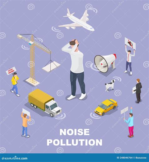 Noise Pollution Vector Loud Noisy Sound Influence Stock Vector - Illustration of character, city ...