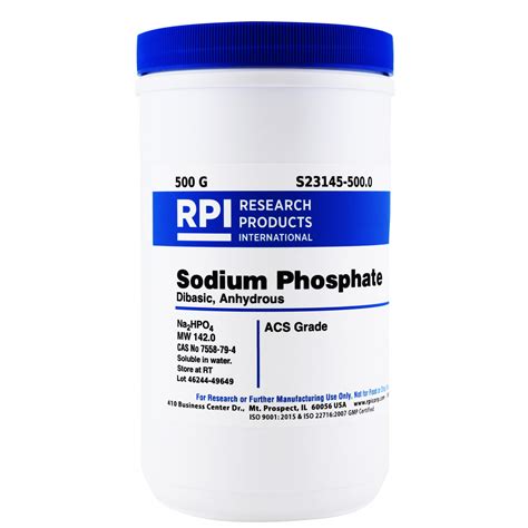 S23145-500.0 - Sodium Phosphate Dibasic, Anhydrous, ACS Grade, 500 Grams