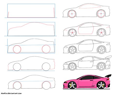 How to draw Sport car by HonFox.deviantart.com on @DeviantArt … | Simple car drawing, Car ...