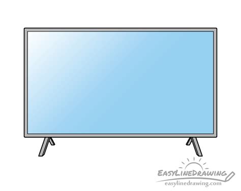 How to Draw a Television Step by Step - EasyLineDrawing