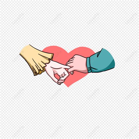 Cartoon Hand Drawn Romantic Couple Happy Holding Hands, Love Hands, Love Cartoon, Couple PNG ...