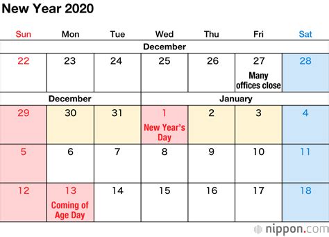 Calendar 2020 List Of Holidays