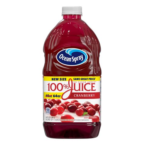 Ocean Spray 100% Juice, Cranberry, 64 fl oz - Walmart.com - Walmart.com