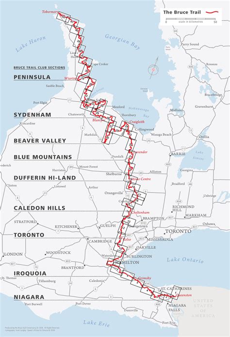 The Bruce trail reference. 42 maps. Queenston to Tobermory