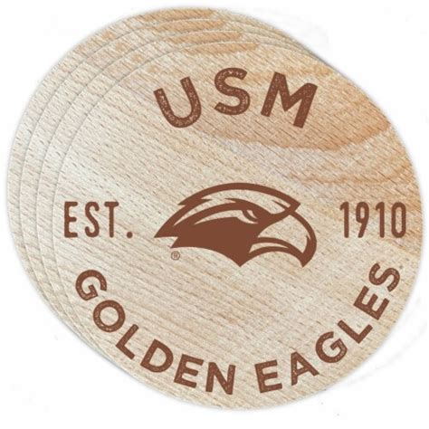 Southern Mississippi Golden Eagles Wood Coaster Engraved 4 Pack, 1 unit ...