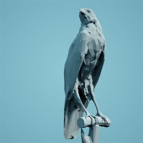 Low Poly Bird Model polygonal crow 3D model 3D printable | CGTrader