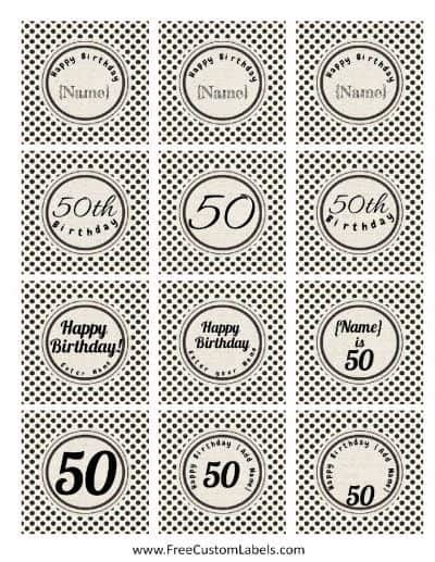 50th Birthday Cupcake Toppers - Free and Customizable