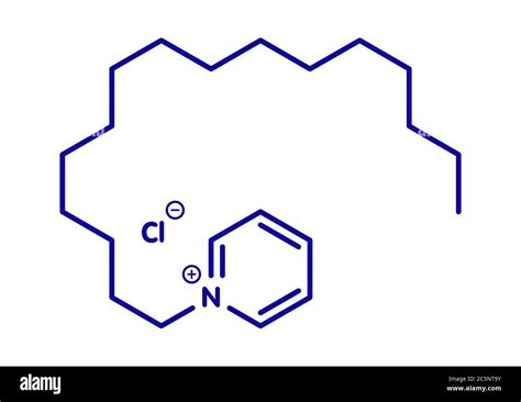 Cetylpyridinium chloride antiseptic molecule. Skeletal formula Stock Photo - Alamy