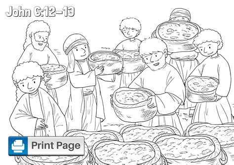 Coloring Pages Of Jesus Feeding Five Thousand