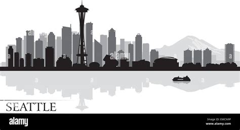 Seattle skyline cityscape reflection Stock Vector Images - Alamy