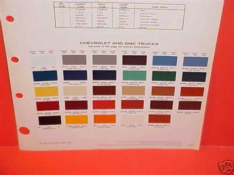 1980 CHEVROLET GMC TRUCK PAINT CHIPS COLOR CHART 80 | Truck paint, Paint color chart, Color chart