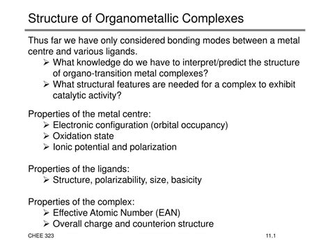 PPT - Structure of Organometallic Complexes PowerPoint Presentation, free download - ID:591606