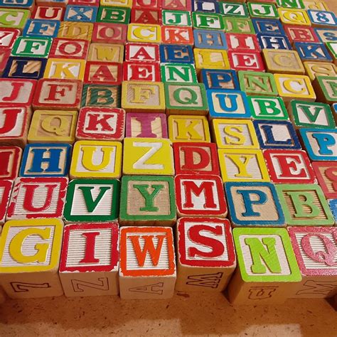 170 mostly vintage wooden alphabet and number blocks for | Etsy