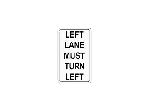 Left Lane Must Turn Left Traffic Sign – Free CAD Blocks in DWG file format