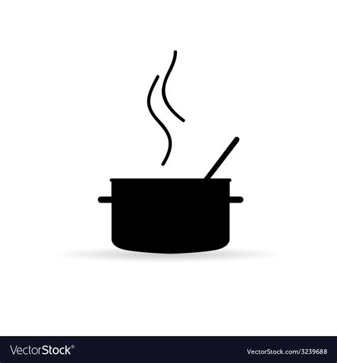 Cooking pot icon silhouette Royalty Free Vector Image