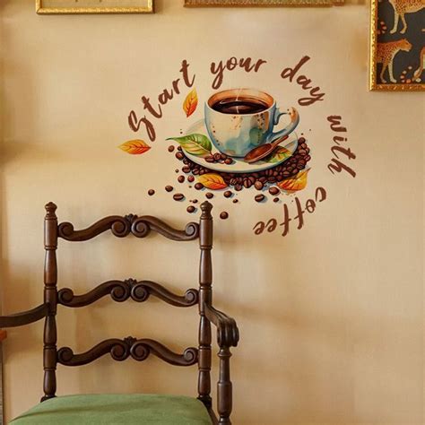 Paintings Coffee Cup Wall Stickers Restaurant Background Decoration ...