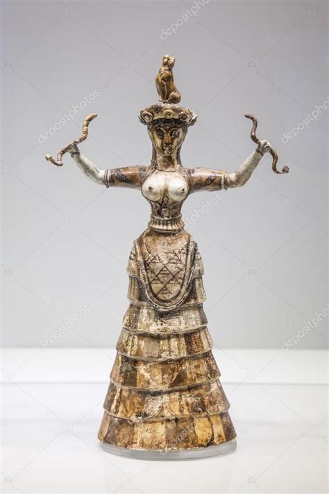 Minoan Statuette Snake Goddess in Heraklion Archaeological – Stock Editorial Photo © paanna ...