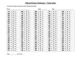 Sample of a wide range of 7 times table games and activities | Teaching Resources