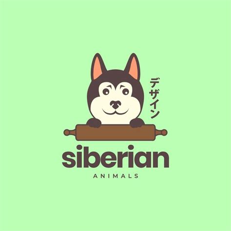 Premium Vector | Animal pets dog puppy siberian husky mascot cooking chef logo design vector