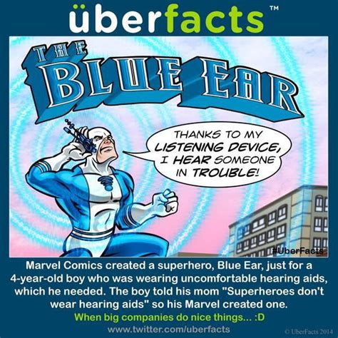 Blue Ear superhero created by Marvel for hearing impaired 4 years old ...