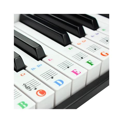 Piano Keyboard Stickers For 88/61/54/49 Key Colorful Large Bold Letter Piano Stickers Perfect ...