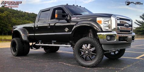Ford F-350 Dually Fuel Maverick Dually Front D538 Wheels Black & Milled