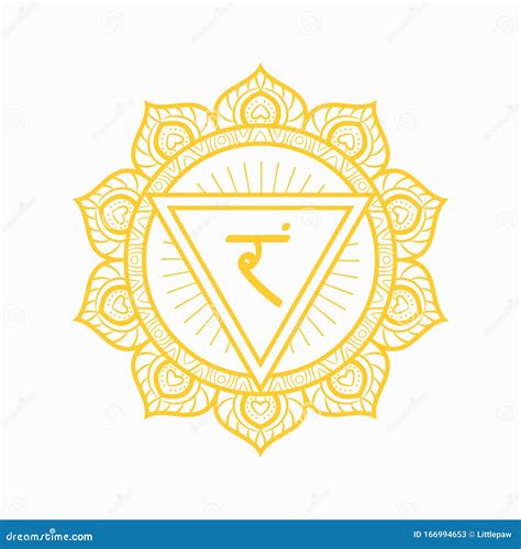 Manipura, Solar Plexus Chakra Symbol. Colorful Mandala Stock Vector ...